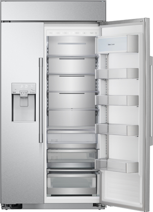 Signature Kitchen Suite 42 in. Stainless Steel Built-In Side-By-Side Refrigerator