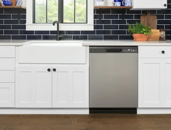 kitchen featuring a GE 24" Stainless Steel Built In Dishwasher