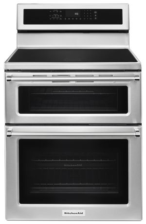 KitchenAid® 30" Stainless Steel Free Standing Electric Double Oven Range