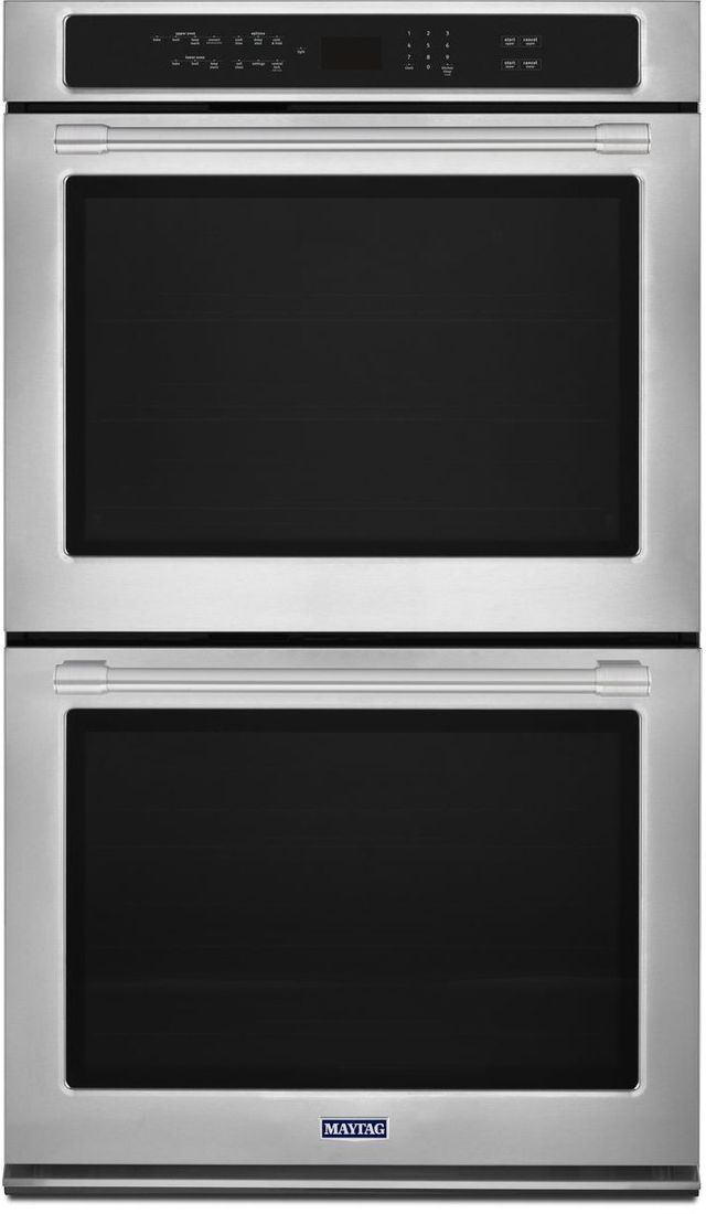 27" Maytag double wall oven in stainless steel