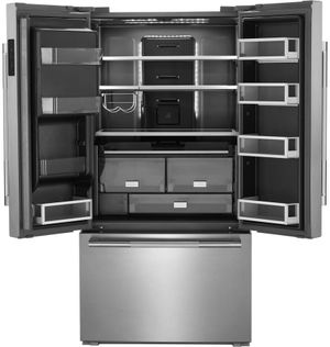 JennAir French door refrigerator with open doors