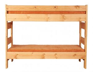 front view of the Sierra Twin Over Twin Bunk Bed, a light wood twin bunk bed