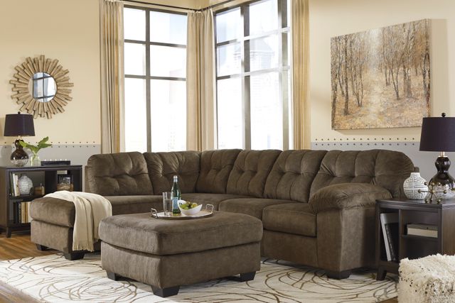 Signature Design by Ashley® Accrington Earth 2-Piece Sectional with Chaise lifestyle image