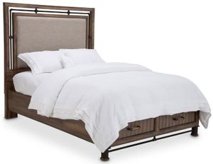 front view of the Michael Amini® Crossings Reclaimed Barn Eastern King Panel Bed