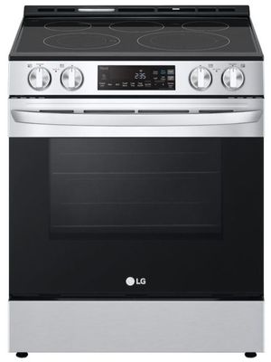front view of the LG 30" PrintProof™ Stainless Steel Slide In Electric Range