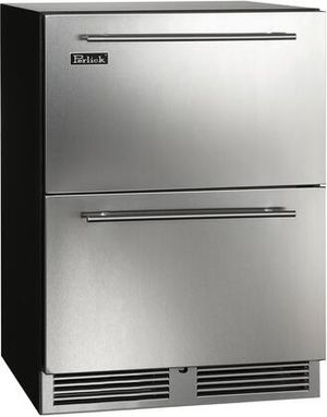front view of the Perlick® C-Series 5.2 Cu. Ft. Stainless Steel Outdoor Refrigerator Drawers