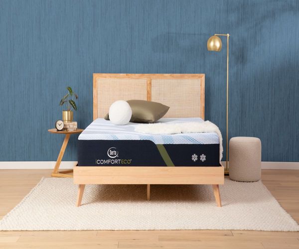 Bedroom Featuring Serta® iComfort ECO™ 12" Foam Medium Tight Top King Mattress