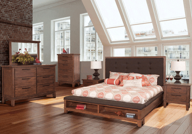 urban bedroom with bookcase bed set