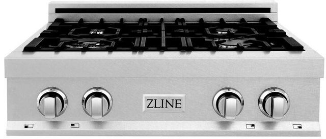 front view of the ZLINE Professional 30" DuraSnow® Stainless Steel Gas Rangetop