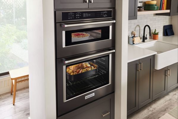 KitchenAid 27" PrintShield™ Black Stainless Steel Oven/Microwave Combo Electric Wall Oven