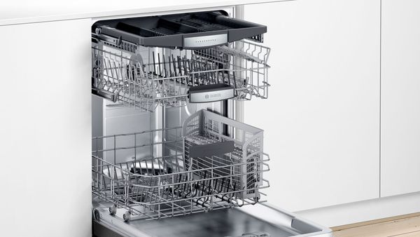 Kitchen Featuring a Bosch® 800 Series 24" Black Stainless Steel Top Control Built In Dishwasher