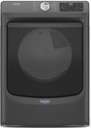 Maytag 7.3 Cu. Ft. Volcano Black Front Load Gas Dryer Door Closed