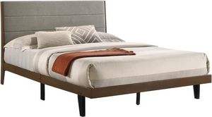 Clarity Queen Bed modern bedroom set with grey upholstered headboard