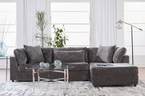 front view of the Perry 4-Pc Sectional in a modern bright living room