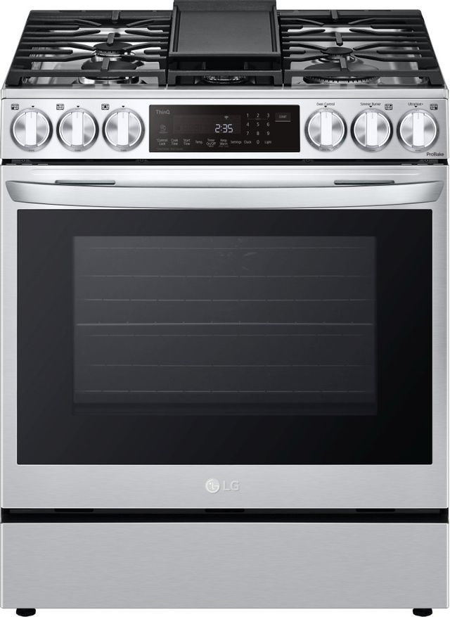 LG 30” PrintProof™ Stainless Steel Slide In Dual Fuel Range