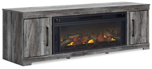 Signature Design by Ashley Baystorm Gray 75" TV Stand with Electric Fireplace