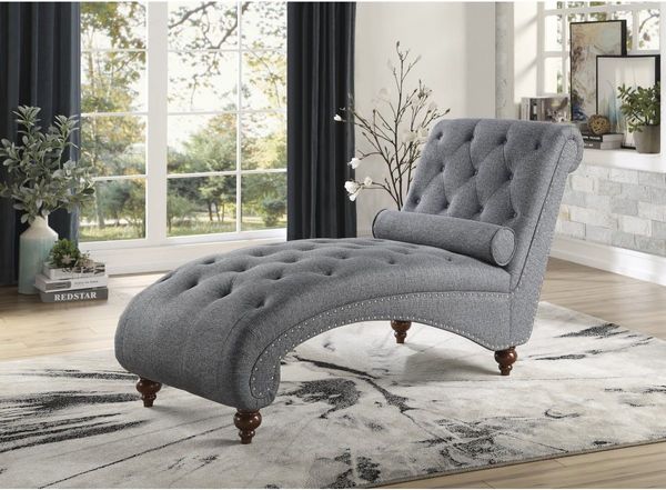 Homelegance Bonne Gray Chaise Living Room Featuring a Homelegance Bonne Gray Chaise