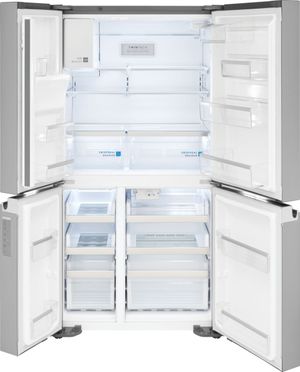 front view of inside the Frigidaire Gallery® 21.5 Cu. Ft. Smudge-Proof® Stainless Steel Counter Depth French DoorRefrigerator