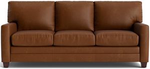 Bassett-Furniture-Customizable-BenchMade-Ladson-Leather-Sofa front view of the Bassett® Furniture Customizable BenchMade Ladson Leather Sofa