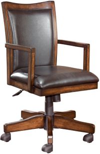 front view of the Signature Design by Ashley® Hamlyn Medium Brown Office Swivel Desk Chair