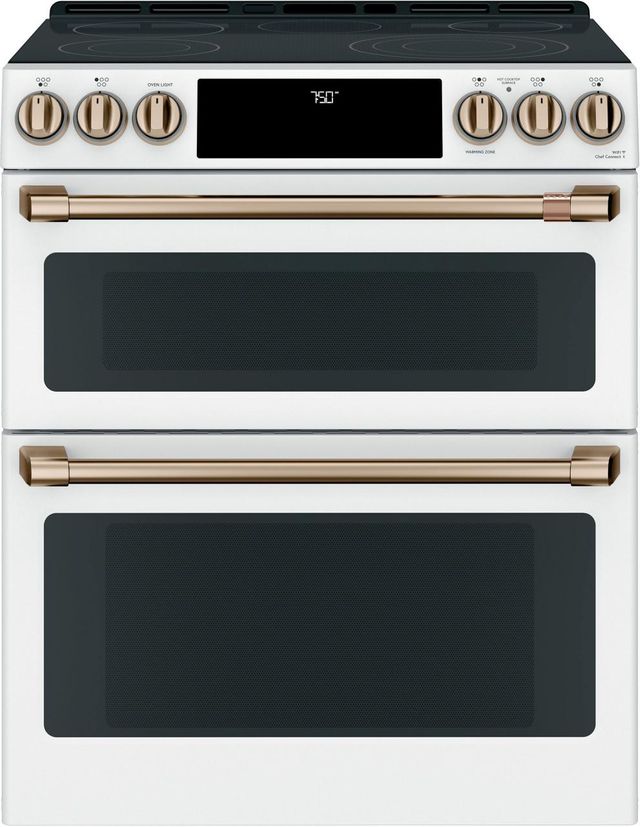 White Cafe double oven electric range