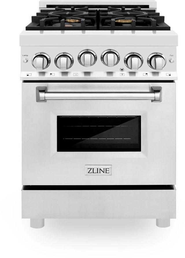 front view of the ZLINE 24" Stainless Steel Pro Style Gas Range