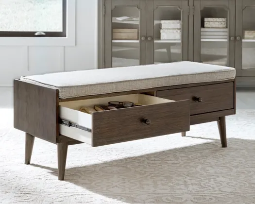 Signature Design by Ashley Chetfield Beige/Brown Storage Bench
