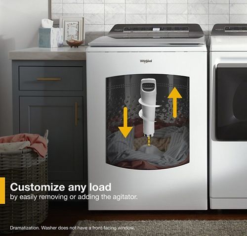 Whirlpool 5.2 - 5.3 Cu. Ft. 2 in 1 Removable Agitator White Top Load Washer features