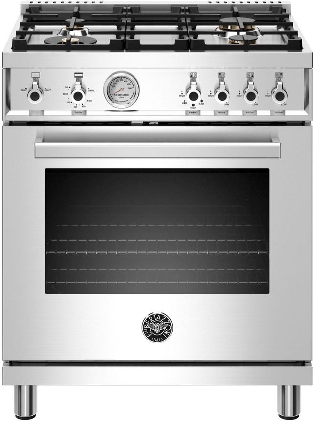Front view of Bertazzoni PROF304GASXT gas range 