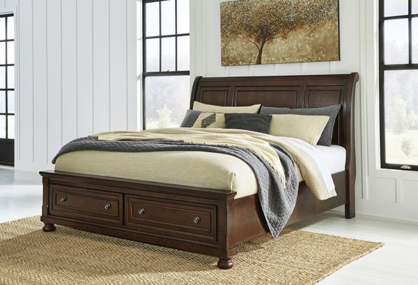 Millennium by Ashley Porter Rustic Brown California King Sleigh Storage Bed