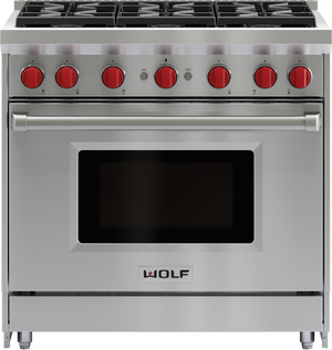 Wolf 36" Stainless Steel Pro-Style Gas Range