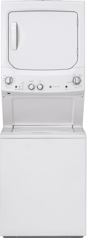 front view of the https://www.johnsabc.com/product/ge-unitized-spacemaker-38-cu-ft-washer-59-cu-ft-gas-dryer-gud27gs-231066