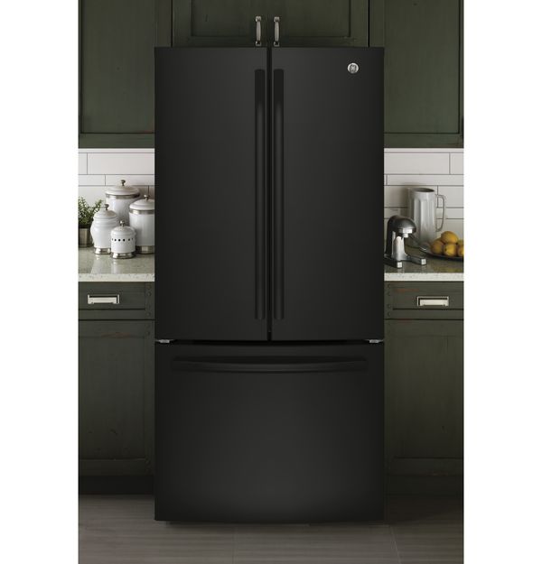 GE 33 in. 18.6 Cu. Ft. Black Counter Depth French Door Refrigerator