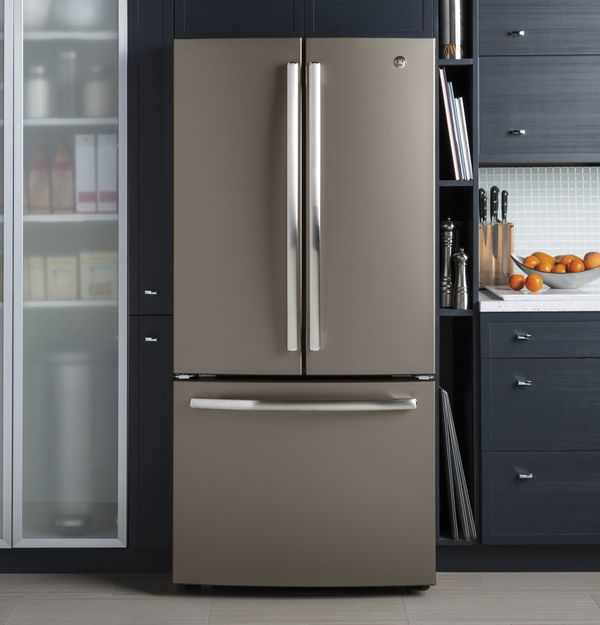 Kitchen Featuring a GE French Door Refrigerator