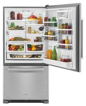 KitchenAid 22.07 Cu. Ft. Stainless Steel Bottom Freezer Refrigerator