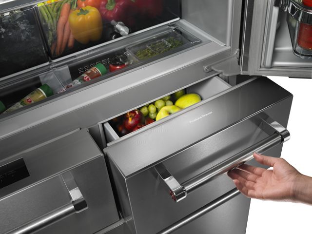 front view of an opened drawer of the kitchenaid 5 door refrigerator
