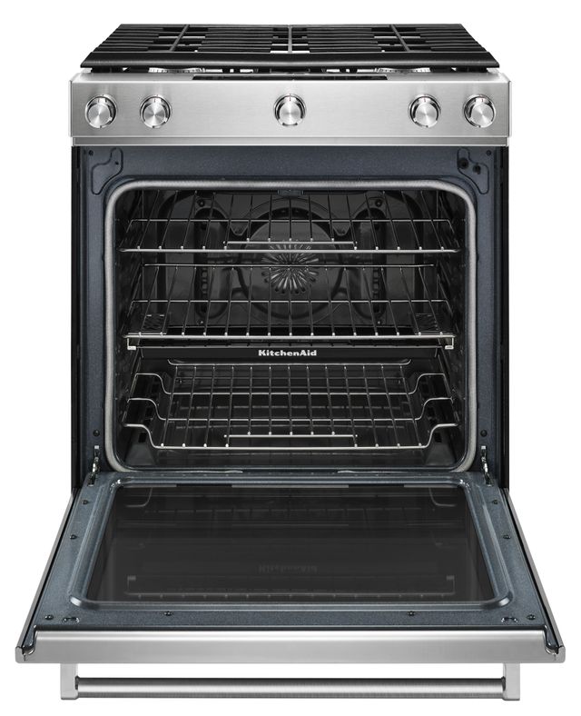 KitchenAid® 30” Stainless Steel Slide In Gas Range