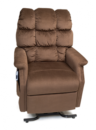 Stock photo of a plush brown ultra comfort lift chair.
