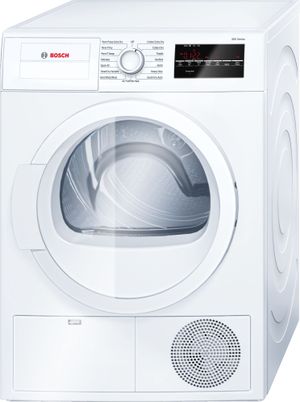 front view of the Bosch® 300 Series Front Load Electric Dryer-White