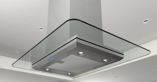 view from under the Zephyr Essentials Europa Verona 36" Stainless Steel Island Hood