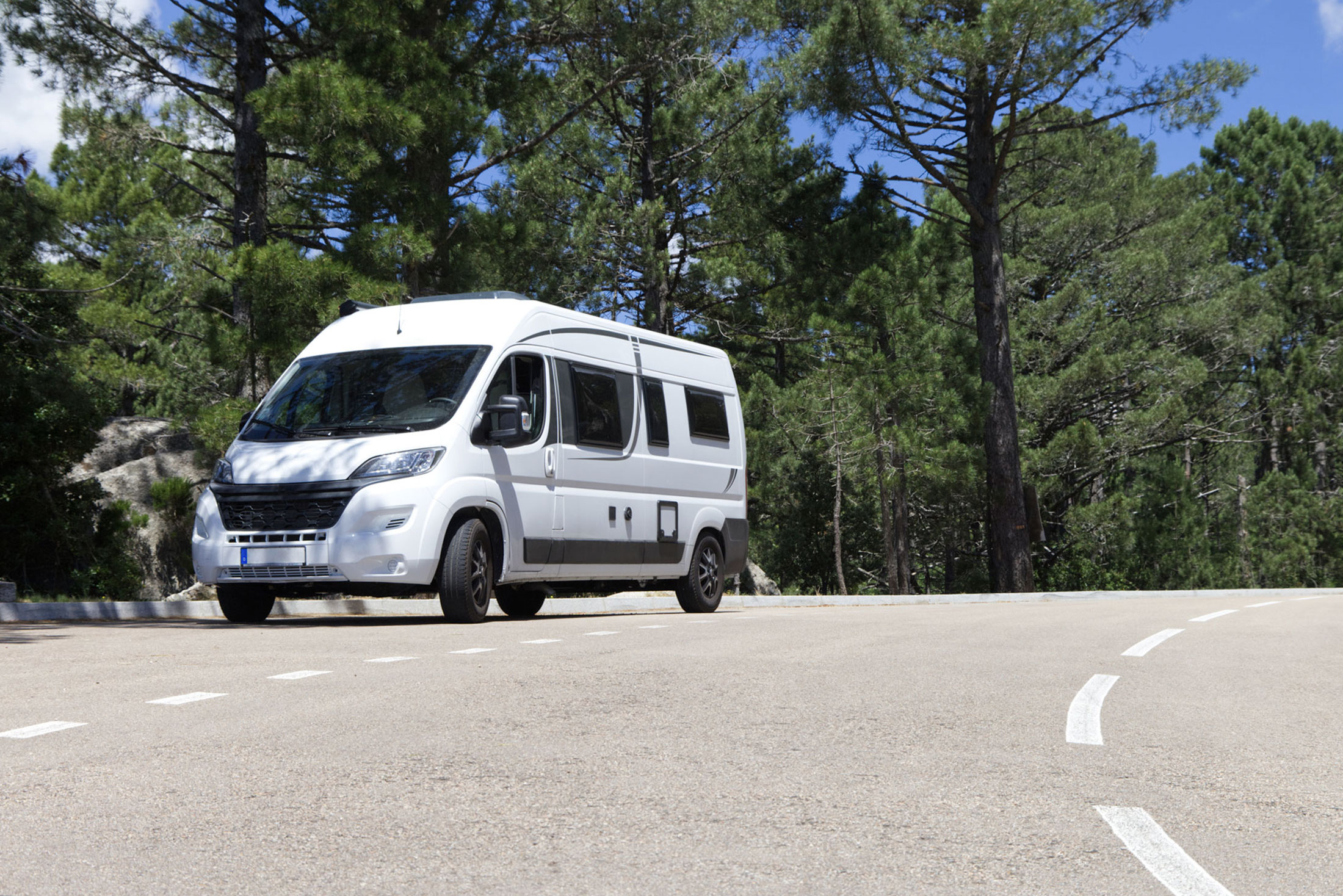 RV driving on the road