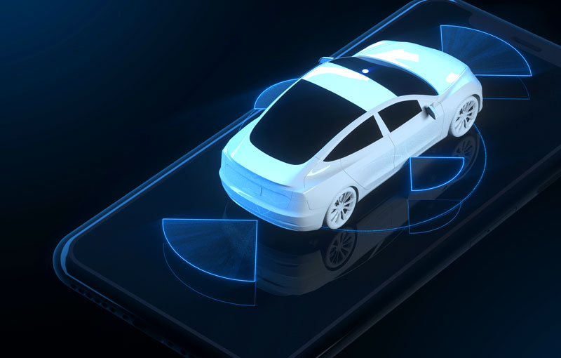 image of car withe sensors 