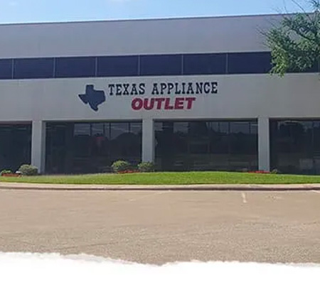 close-up of Texas Appliance store front