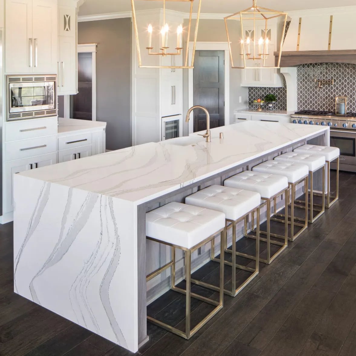 High end kitchen with stainless steel appliances