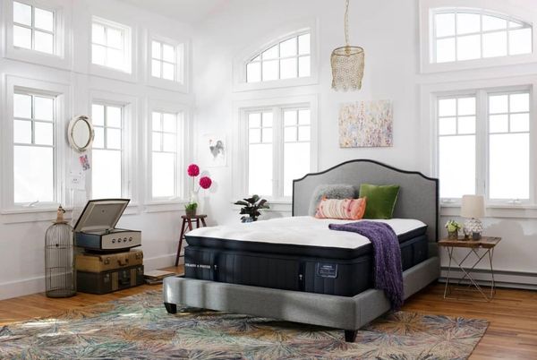 Elegant white bedroom and mattress